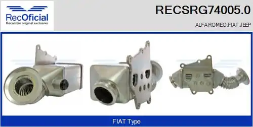 Охладител, ЕГР система RECOFICIAL RECSRG74005.0