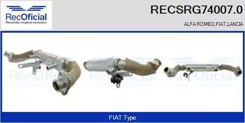 Охладител, ЕГР система RECOFICIAL RECSRG74007.0