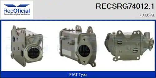 Охладител, ЕГР система RECOFICIAL RECSRG74012.1