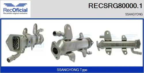 Охладител, ЕГР система RECOFICIAL RECSRG80000.1