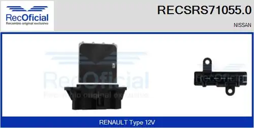 съпротивление, вентилатор за вътрешно пространство RECOFICIAL RECSRS71055.0