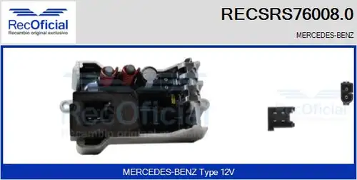 съпротивление, вентилатор за вътрешно пространство RECOFICIAL RECSRS76008.0