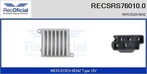 съпротивление, вентилатор за вътрешно пространство RECOFICIAL RECSRS76010.0