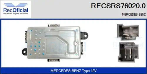 съпротивление, вентилатор за вътрешно пространство RECOFICIAL RECSRS76020.0