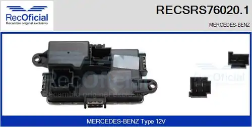 съпротивление, вентилатор за вътрешно пространство RECOFICIAL RECSRS76020.1