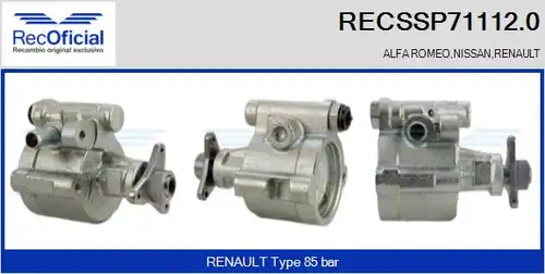 хидравлична помпа, кормилно управление RECOFICIAL RECSSP71112.0