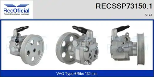 хидравлична помпа, кормилно управление RECOFICIAL RECSSP73150.1