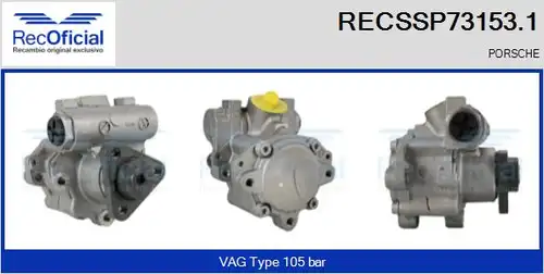 хидравлична помпа, кормилно управление RECOFICIAL RECSSP73153.1