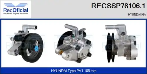 хидравлична помпа, кормилно управление RECOFICIAL RECSSP78106.1