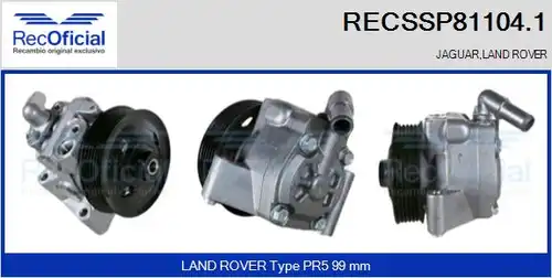 хидравлична помпа, кормилно управление RECOFICIAL RECSSP81104.1