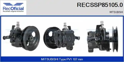 хидравлична помпа, кормилно управление RECOFICIAL RECSSP85105.0