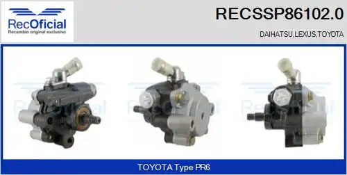 хидравлична помпа, кормилно управление RECOFICIAL RECSSP86102.0