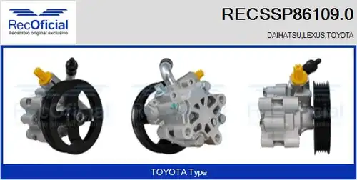 хидравлична помпа, кормилно управление RECOFICIAL RECSSP86109.0