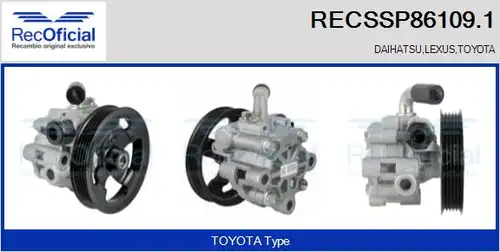 хидравлична помпа, кормилно управление RECOFICIAL RECSSP86109.1