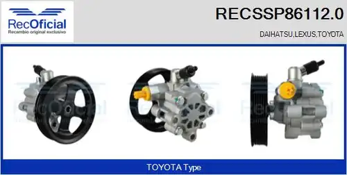 хидравлична помпа, кормилно управление RECOFICIAL RECSSP86112.0