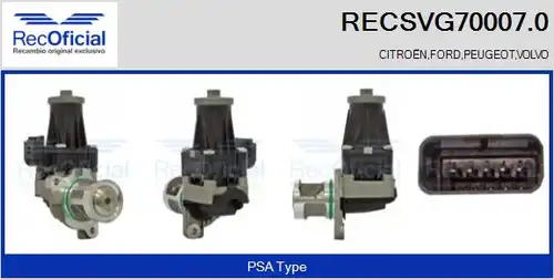 AGR-Клапан RECOFICIAL RECSVG70007.0