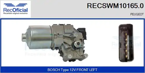 двигател на чистачките RECOFICIAL RECSWM10165.0