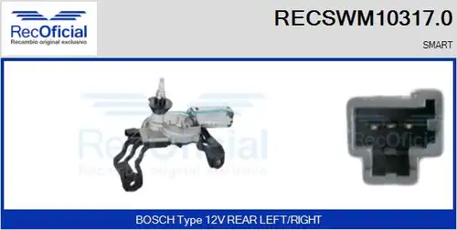 двигател на чистачките RECOFICIAL RECSWM10317.0