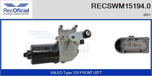 двигател на чистачките RECOFICIAL RECSWM15194.0