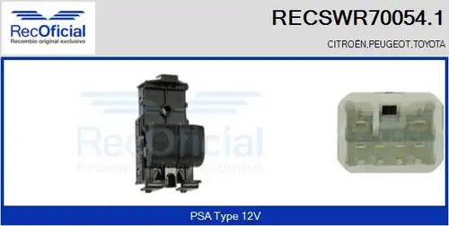 ключ(бутон), стъклоповдигане RECOFICIAL RECSWR70054.1