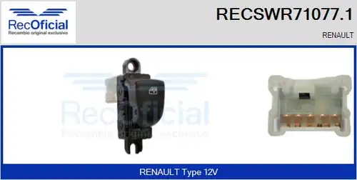 ключ(бутон), стъклоповдигане RECOFICIAL RECSWR71077.1