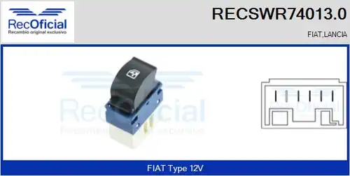 ключ(бутон), стъклоповдигане RECOFICIAL RECSWR74013.0