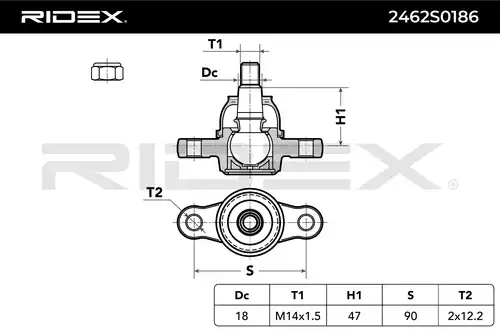 Шарнири RIDEX 2462S0186