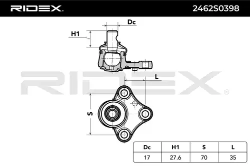 Шарнири RIDEX 2462S0398