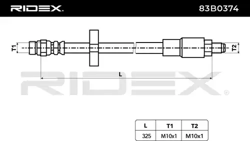 спирачен маркуч RIDEX 83B0374