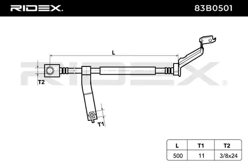 спирачен маркуч RIDEX 83B0501