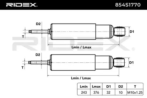 амортисьор RIDEX 854S1770