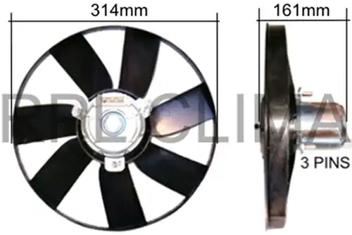 вентилатор, охлаждане на двигателя RPL QUALITY APELVW0022