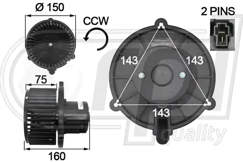 електромотор, вентилатор вътрешно пространство RPL QUALITY APVTKI5008