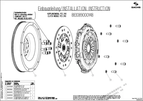 комплект съединител SACHS PERFORMANCE 883089 000148