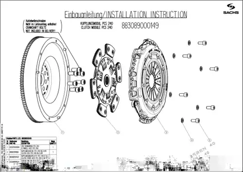 комплект съединител SACHS PERFORMANCE 883089 000149