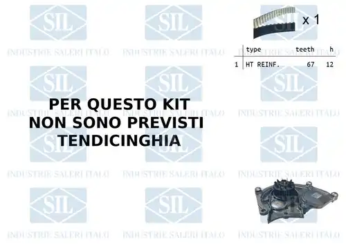 водна помпа+ к-кт ангренажен ремък Saleri SIL K1PA1532