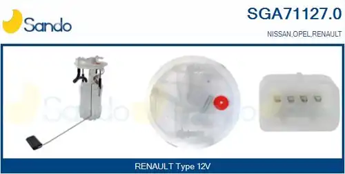 горивопроводен елемент (горивна помпа+сонда) SANDO SGA71127.0
