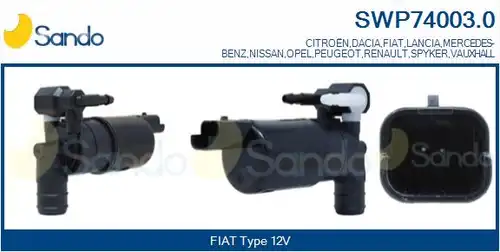 водна помпа за миещо устр., почистване на стъклата SANDO SWP74003.0