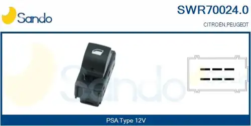 ключ(бутон), стъклоповдигане SANDO SWR70024.0