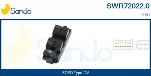 ключ(бутон), стъклоповдигане SANDO SWR72022.0