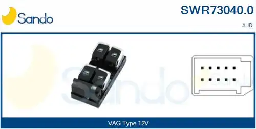 ключ(бутон), стъклоповдигане SANDO SWR73040.0