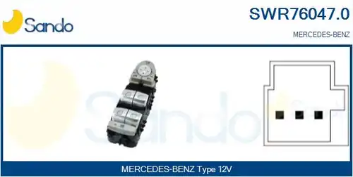 ключ(бутон), стъклоповдигане SANDO SWR76047.0