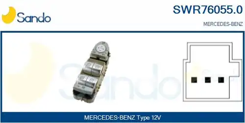 ключ(бутон), стъклоповдигане SANDO SWR76055.0