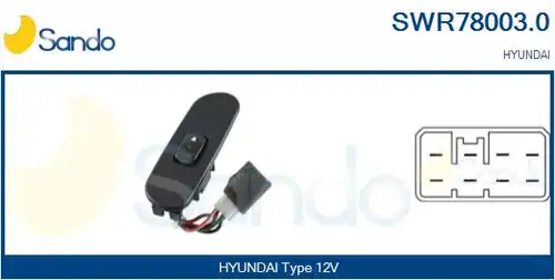 ключ(бутон), стъклоповдигане SANDO SWR78003.0