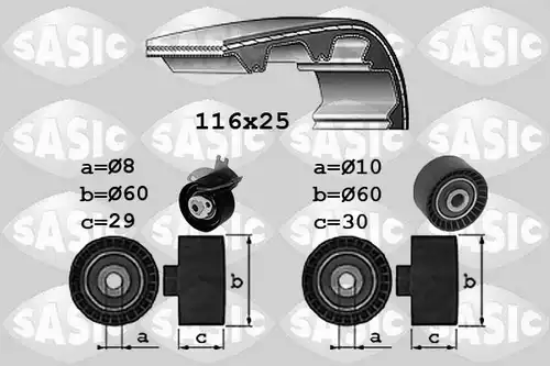 комплект ангренажен ремък SASIC 1750039