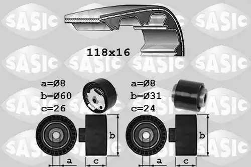 комплект ангренажен ремък SASIC 1750045