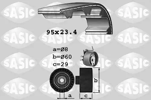 комплект ангренажен ремък SASIC 1754009