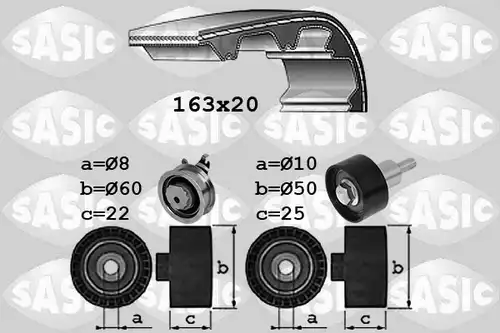 комплект ангренажен ремък SASIC 1756081