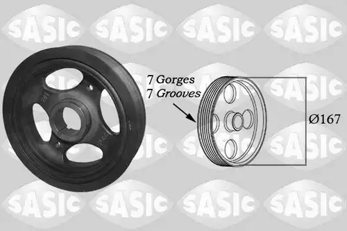 ремъчна шайба, колянов вал SASIC 2156087