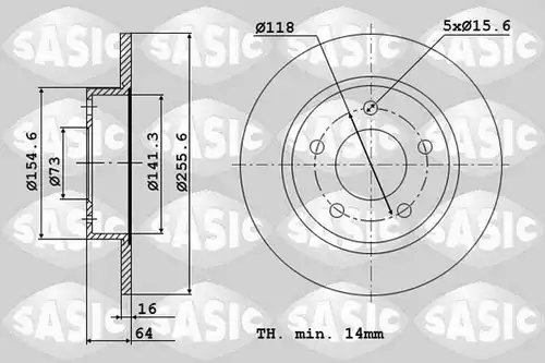 спирачен диск SASIC 2464954J